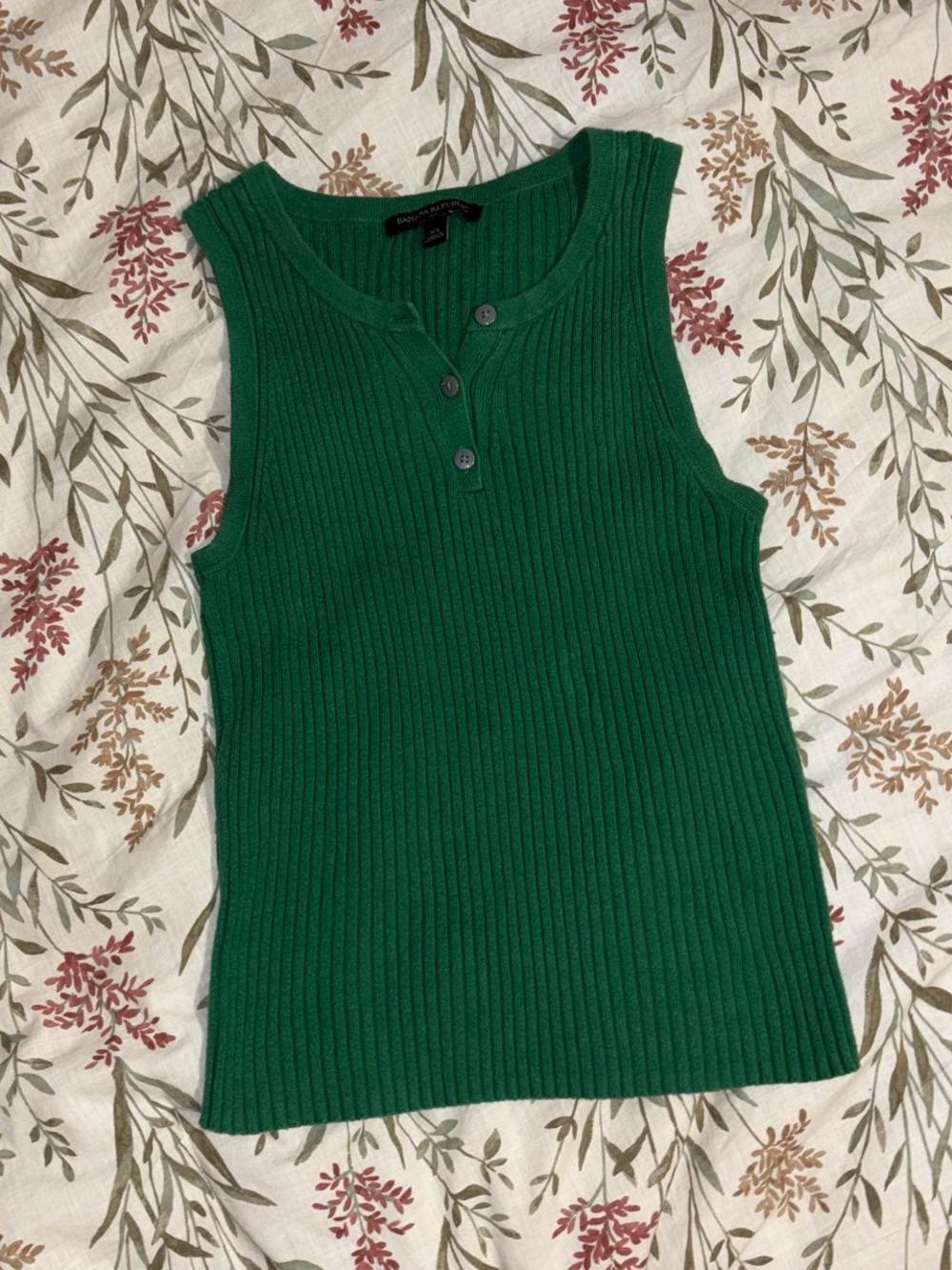 Sleeveless Ribbed banana republic Tank Top - Green